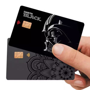 Adesivo Cartão de Crédito Vinil Branco Padrão 4x0 Brilho ou Fosco (informar durante a compra) Com Recorte Anexe a imagem que você quer no cartão como arte!