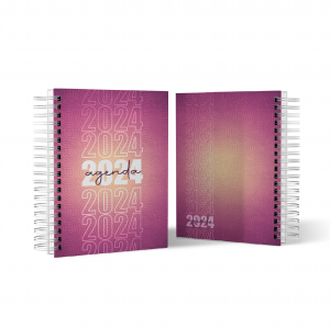 Agenda Diária - 2024 Personalizada Capa Dura + Miolo Padrão 15x20cm Capa 4x0 - Miolo 1x1 Capa Laminada Laminação e Wire-o 