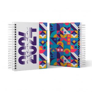 Agenda Diária - 2024 Personalizada Capa Dura + Miolo Padrão 15x20cm Capa 4x0 - Miolo 1x1 Capa Laminada Laminação e Wire-o 