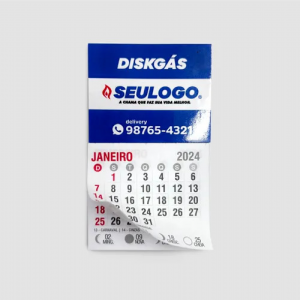 Ímã de Geladeira - Com calendário - 40x50cm (79606) Manta Magnética 0,3mm 1665g 40x50mm 4x0 Verniz Total Brilho Frente Bloco de Calendário 