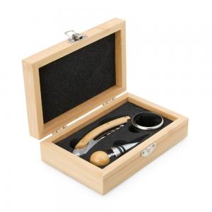 Kit Vinho Bambu 3 Peças - Gravação a Laser Estojo de bambu e peças de metal (Gravado a laser) 10,6x16cm 1x0 Sem revestimento Sem Acabamento Gravação à Laser
